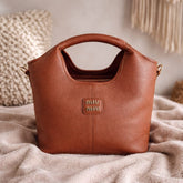 Miu Miu leather tote bag in a brown color