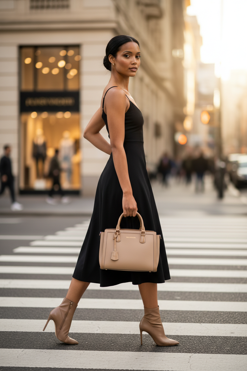 a beige Louis Vuitton top-handle handbag