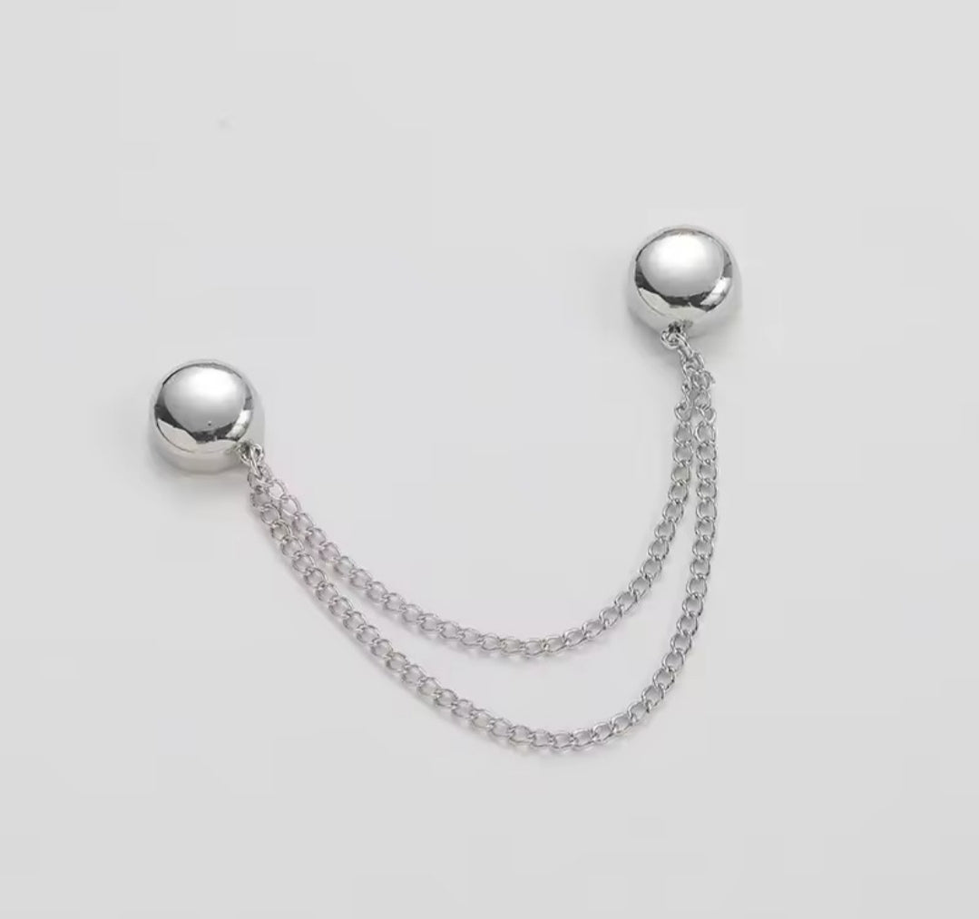 Silver magnetic clothes clip