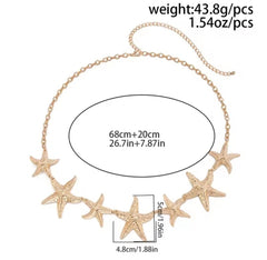a gold-colored starfish waist chain