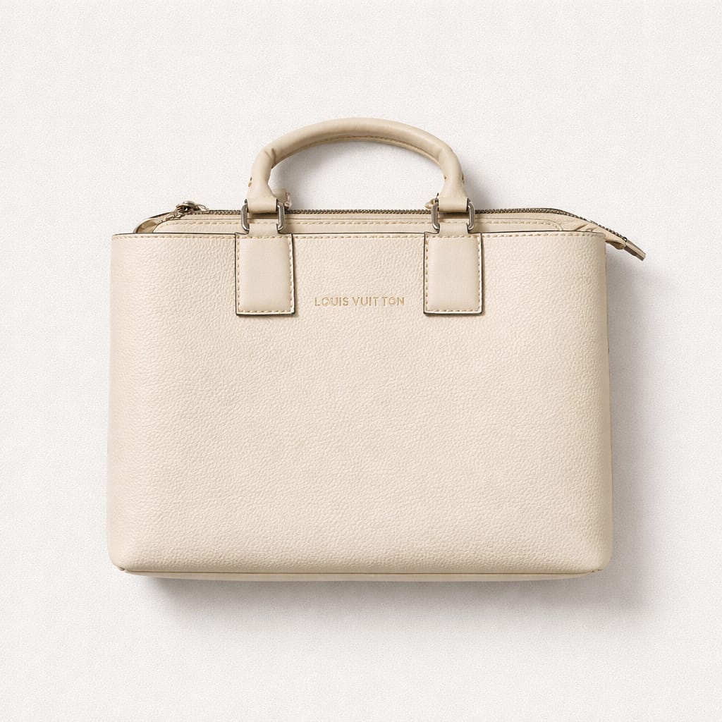 Louis Vuitton handbag in a light beige