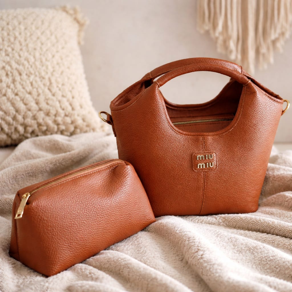 Miu Miu  leather tote bag in a brown  color
